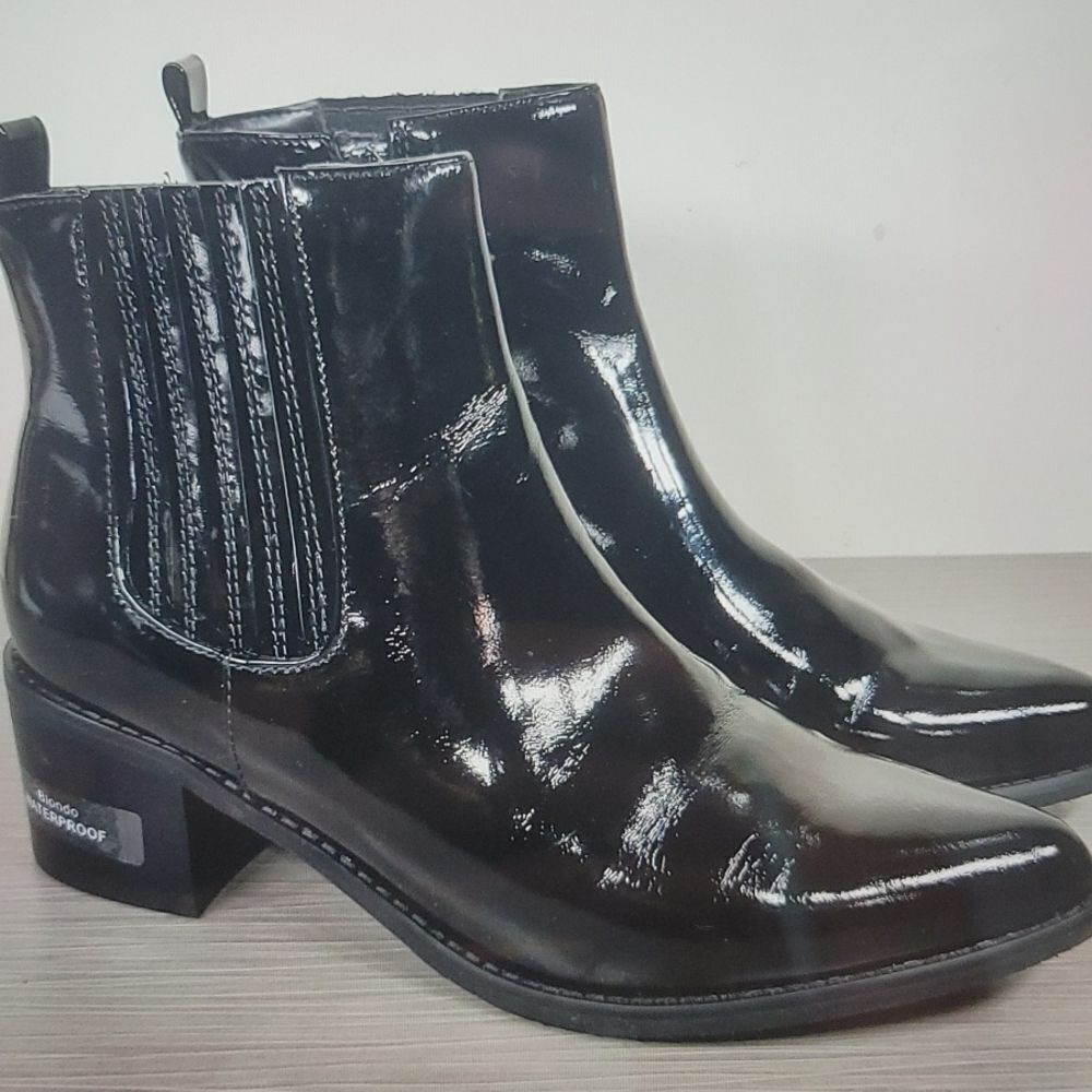 Blondo Elvina Waterproof patent Leather Ankle Boots black size 6.5
